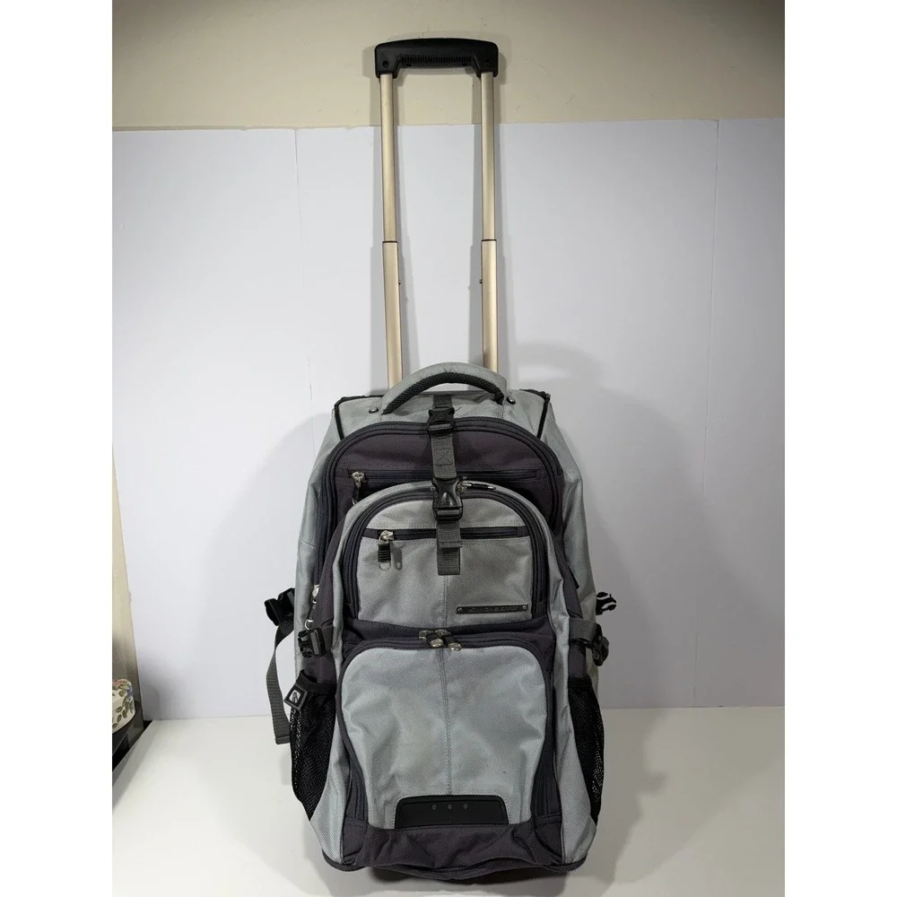 High Sierra AT3 Rolling Backpack Gray Charcoal 2 in 1 Carry On Luggage Bag
